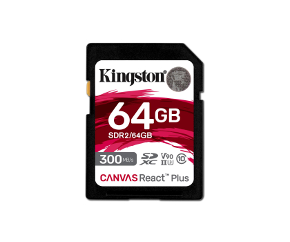 Karta pamięci Kingston 64GB SDXC Canvas React Plus 300MB/s U3 V90